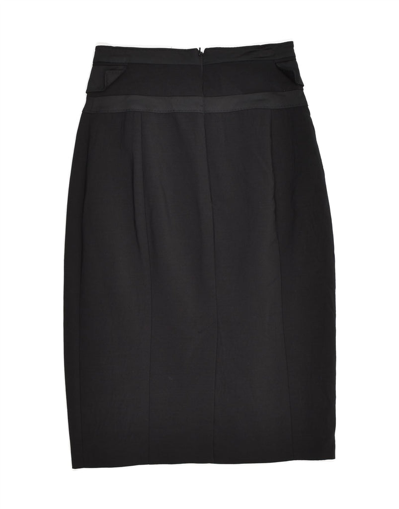 KAREN MILLEN Womens Pencil Skirt XS 6 W24 Black Wool | Vintage Karen Millen | Thrift | Second-Hand Karen Millen | Used Clothing | Messina Hembry 