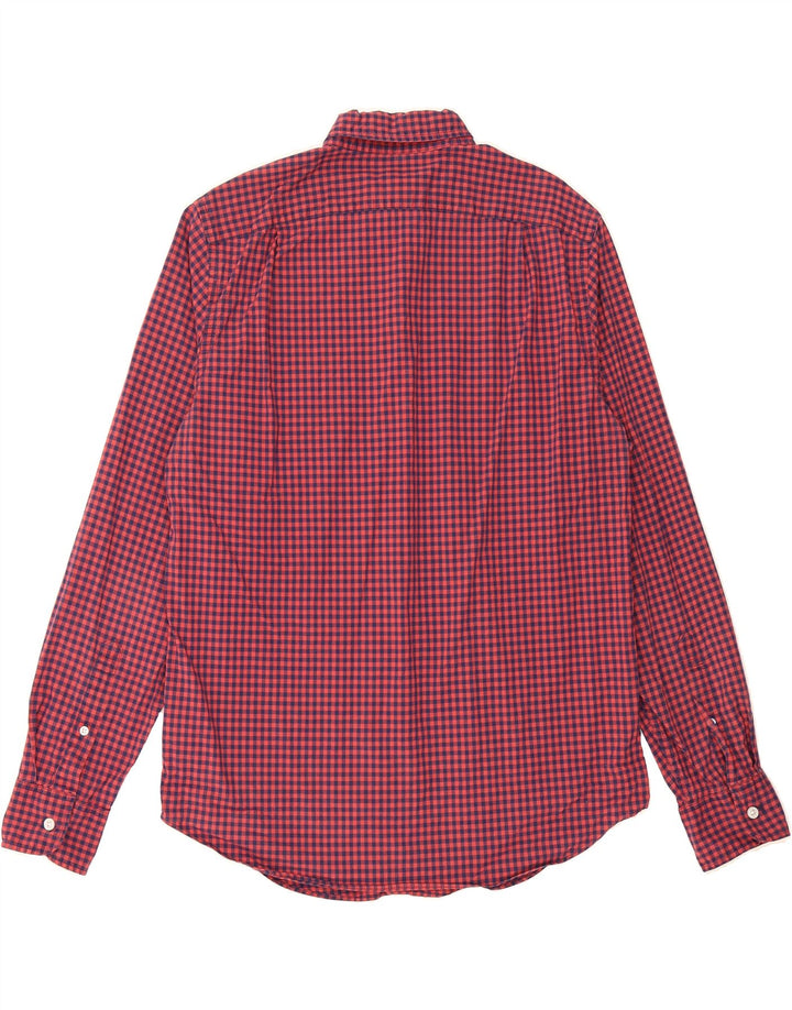 J. CREW Mens Classic Fit Shirt Medium Red Gingham Cotton Vintage J. Crew and Second-Hand J. Crew from Messina Hembry 