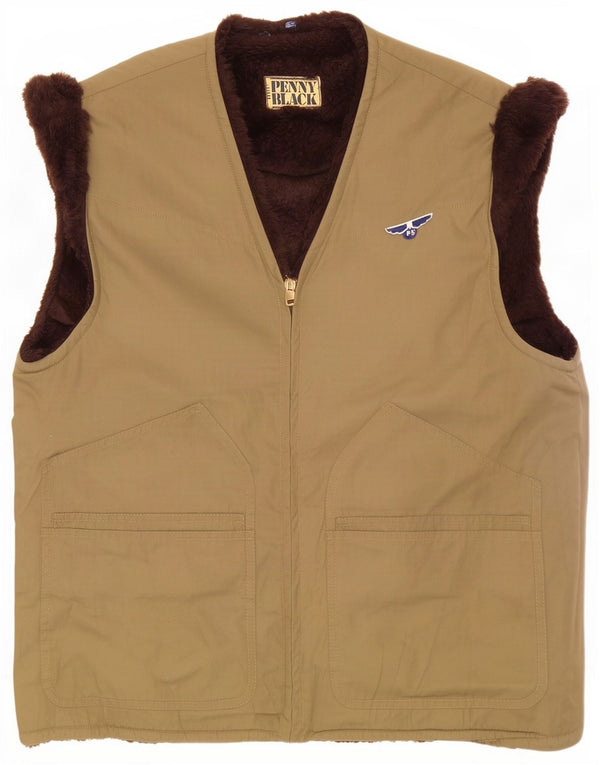 Penny Black Womens Sherpa Gilet UK 14 Large Beige Colourblock