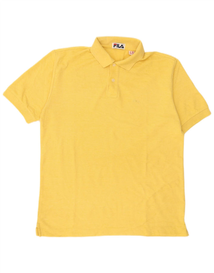 Fila Mens Polo Shirt IT 50 Medium Yellow Cotton