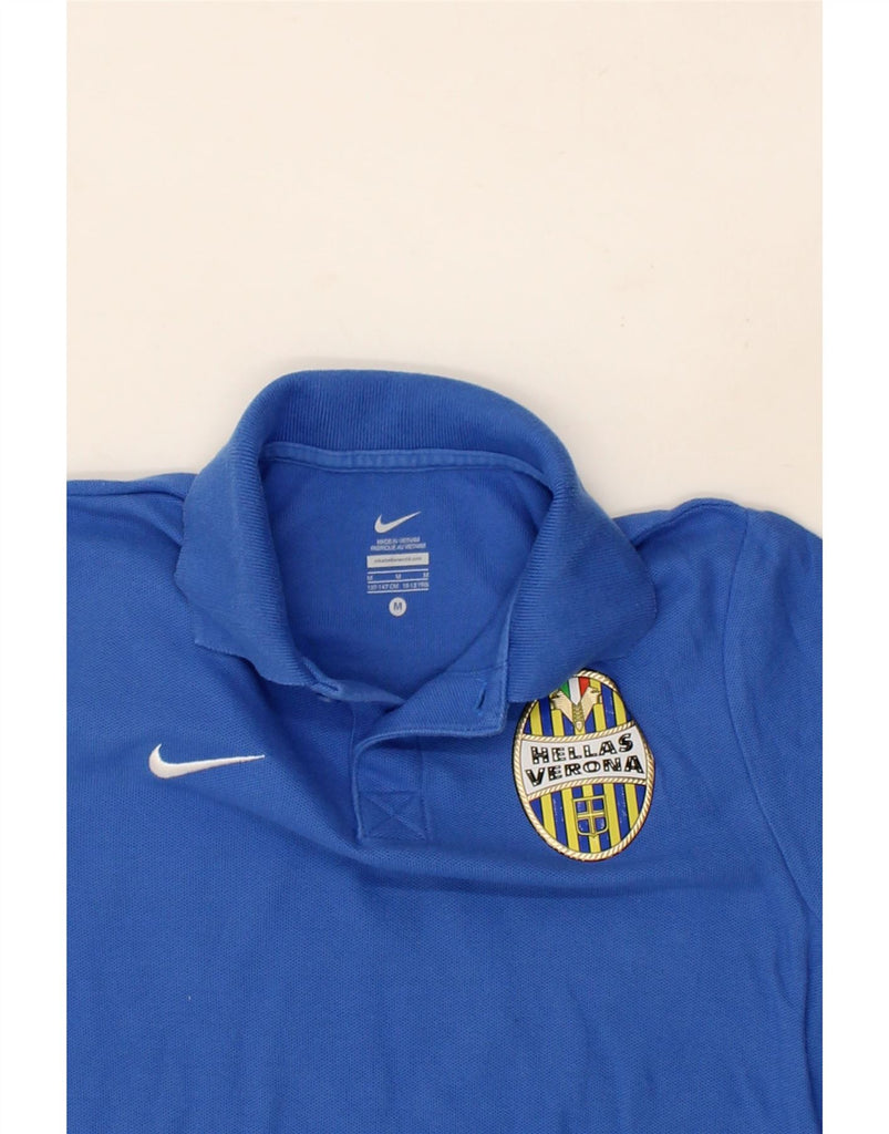 NIKE Boys HELLAS VERONA Graphic Polo Shirt 10-11 Years Medium Navy Blue Vintage Nike and Second-Hand Nike from Messina Hembry 