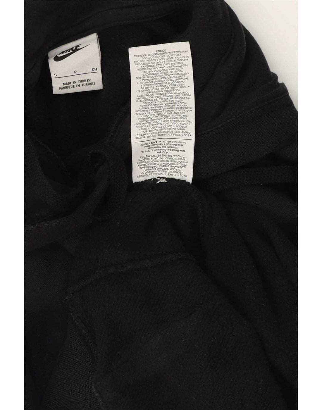 Nike Mens Graphic Hoodie Jumper Small Black Cotton