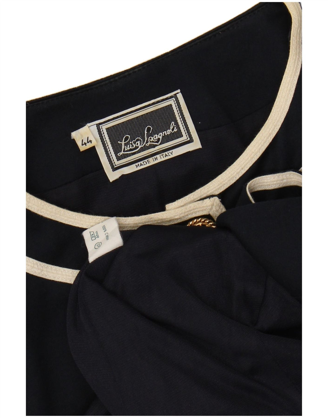 LUISA SPAGNOLI Womens Short Sleeve Blazer Jacket IT 44 Medium Navy Blue