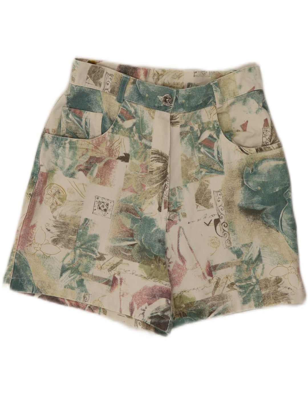Vintage Womens Casual Shorts UK 12 Medium W26 Multicoloured Floral