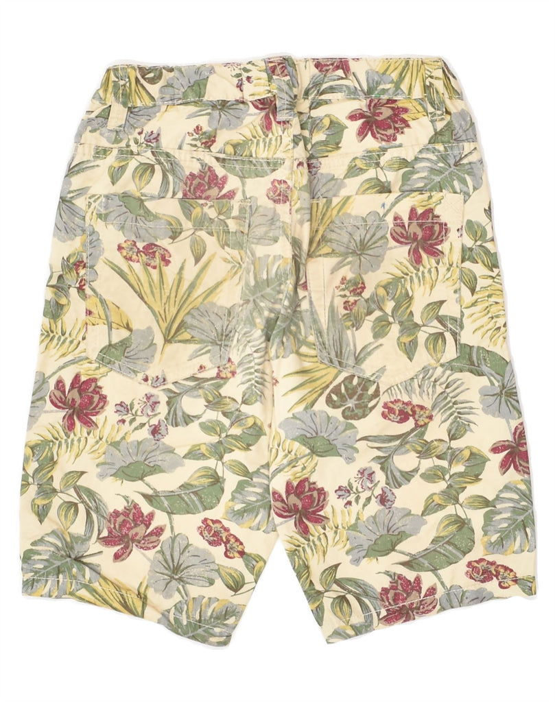 BENETTON Boys Bermuda Shorts 8-9 Years  Large W24 Beige Floral Cotton | Vintage Benetton | Thrift | Second-Hand Benetton | Used Clothing | Messina Hembry 