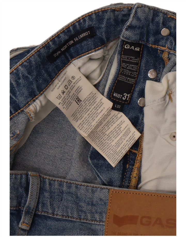 Gas Mens Norton Carrot Distressed Slim Jeans W31 L32 Blue Cotton