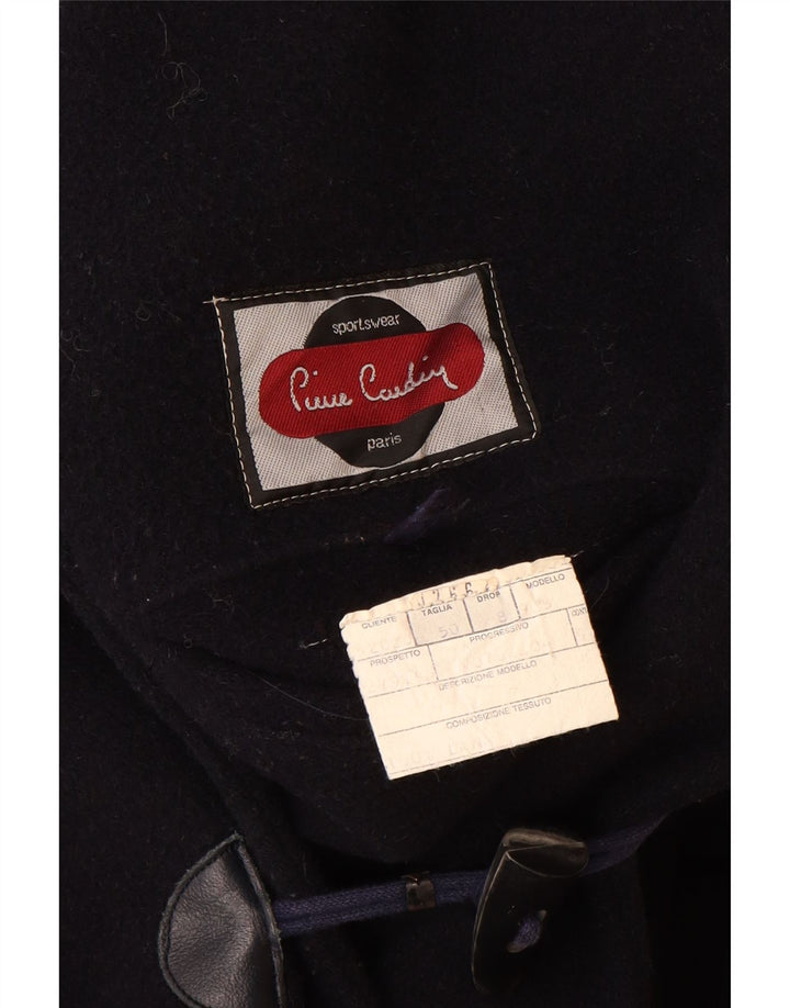 Pierre Cardin Mens Hooded Duffle Coat IT 50 Large Navy Blue Wool