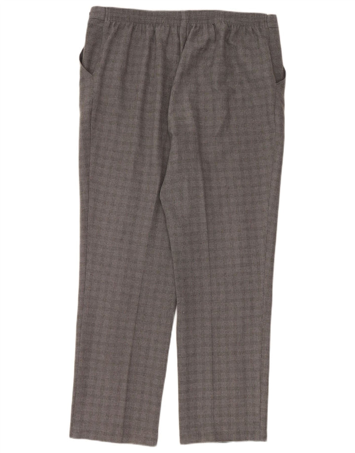 Marks & Spencer Womens Casual Trousers UK 16 Large W36 L28 Grey Check