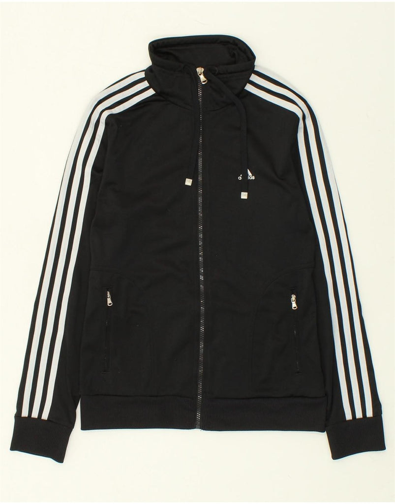 ADIDAS Womens Tracksuit Top Jacket UK 10 Small Black Polyester | Vintage Adidas | Thrift | Second-Hand Adidas | Used Clothing | Messina Hembry 