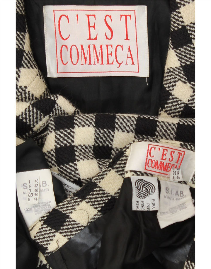 C'EST COMMECA Womens 2 Piece Skirt Set UK 14 Medium W30 Black Gingham