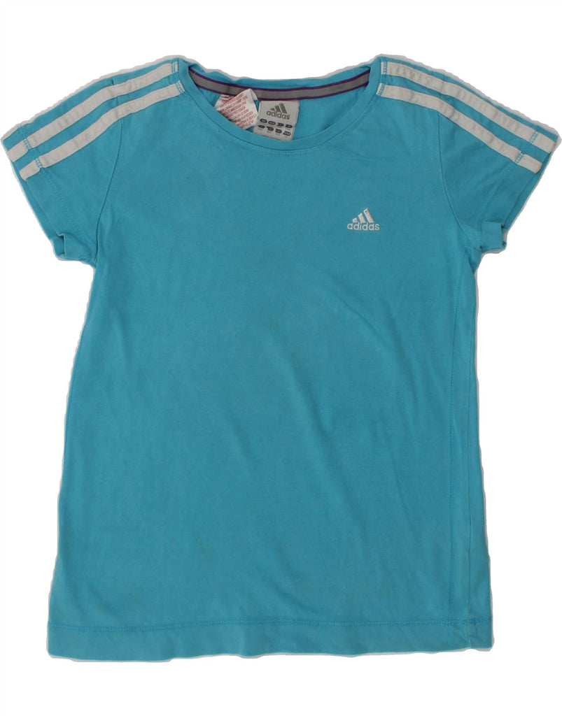 ADIDAS Girls T-Shirt Top 9-10 Years Blue Cotton | Vintage Adidas | Thrift | Second-Hand Adidas | Used Clothing | Messina Hembry 