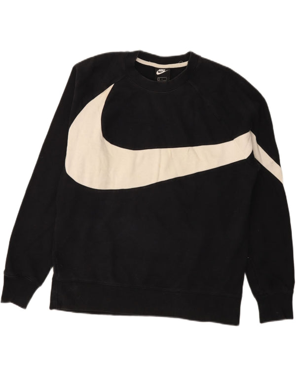 Nike Mens Graphic Sweatshirt Jumper Large Black Cotton
