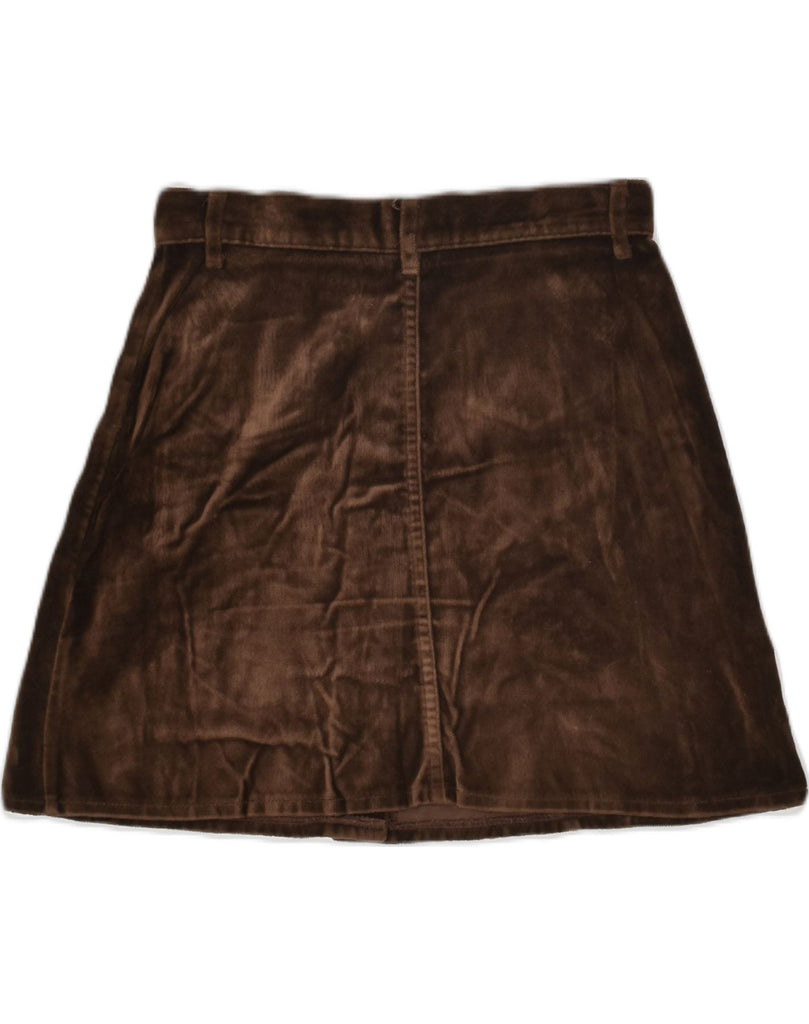 BENETTON Womens A-Line Skirt IT 42 Medium W26  Brown Cotton | Vintage Benetton | Thrift | Second-Hand Benetton | Used Clothing | Messina Hembry 