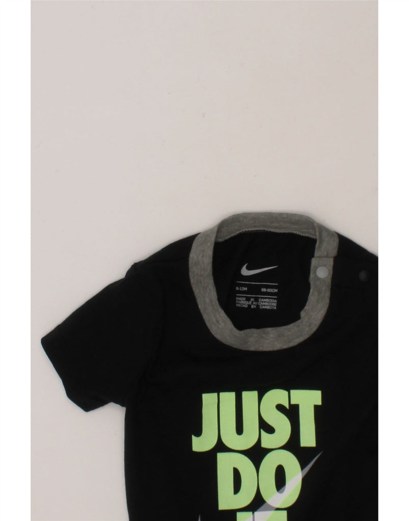 NIKE Baby Boys Graphic Playsuit 6-9 Months Black Cotton Vintage Nike and Second-Hand Nike from Messina Hembry 