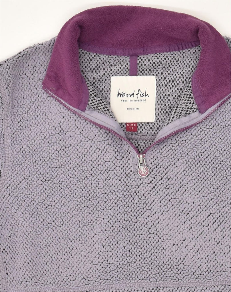 WEIRD FISH Womens Zip Neck Jumper Sweater UK 12 Medium Purple Cotton | Vintage Weird Fish | Thrift | Second-Hand Weird Fish | Used Clothing | Messina Hembry 