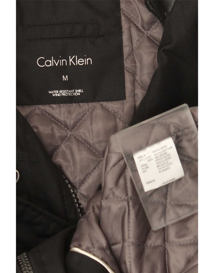 Calvin Klein Mens Bomber Windbreaker Jacket UK 38 Medium Black Modern