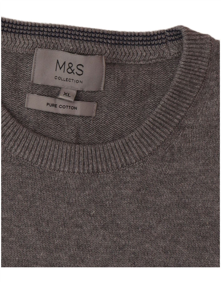 Marks & Spencer Mens Crew Neck Jumper Sweater XL Grey
