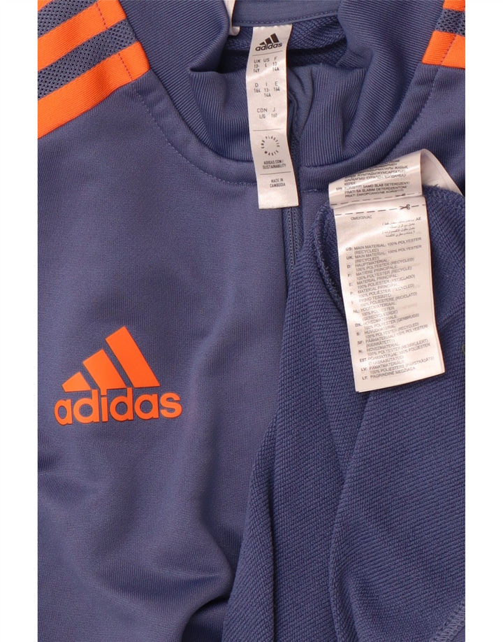 ADIDAS Boys Manchester United Pullover Tracksuit Top 13-14 Years Blue