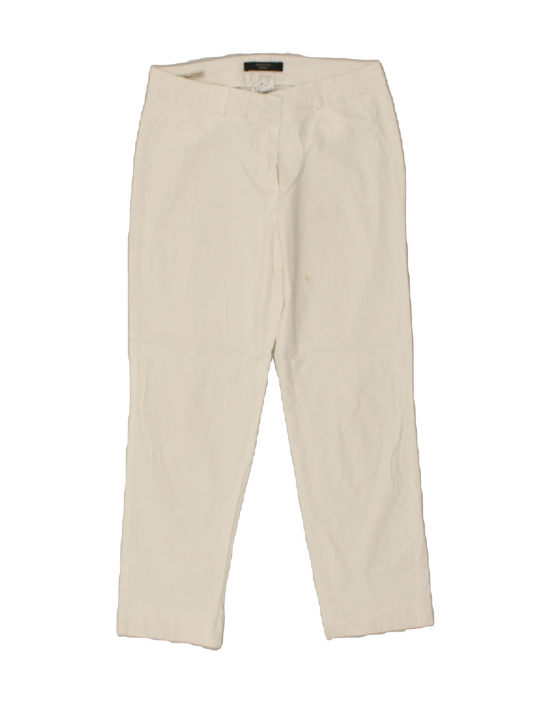 MAX MARA Womens Straight Casual Trousers UK 10 Small W30 L25  White | Vintage Max Mara | Thrift | Second-Hand Max Mara | Used Clothing | Messina Hembry 