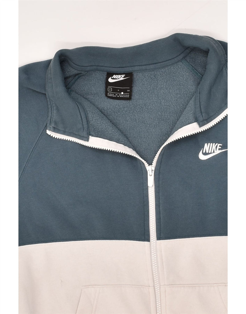 NIKE Mens Tracksuit Top Jacket Small Blue Colourblock Cotton | Vintage Nike | Thrift | Second-Hand Nike | Used Clothing | Messina Hembry 