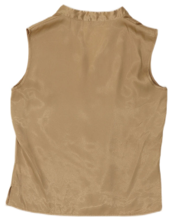 Marks & Spencer Womens Sleeveless Blouse Top UK 10 Small  Gold Polyester