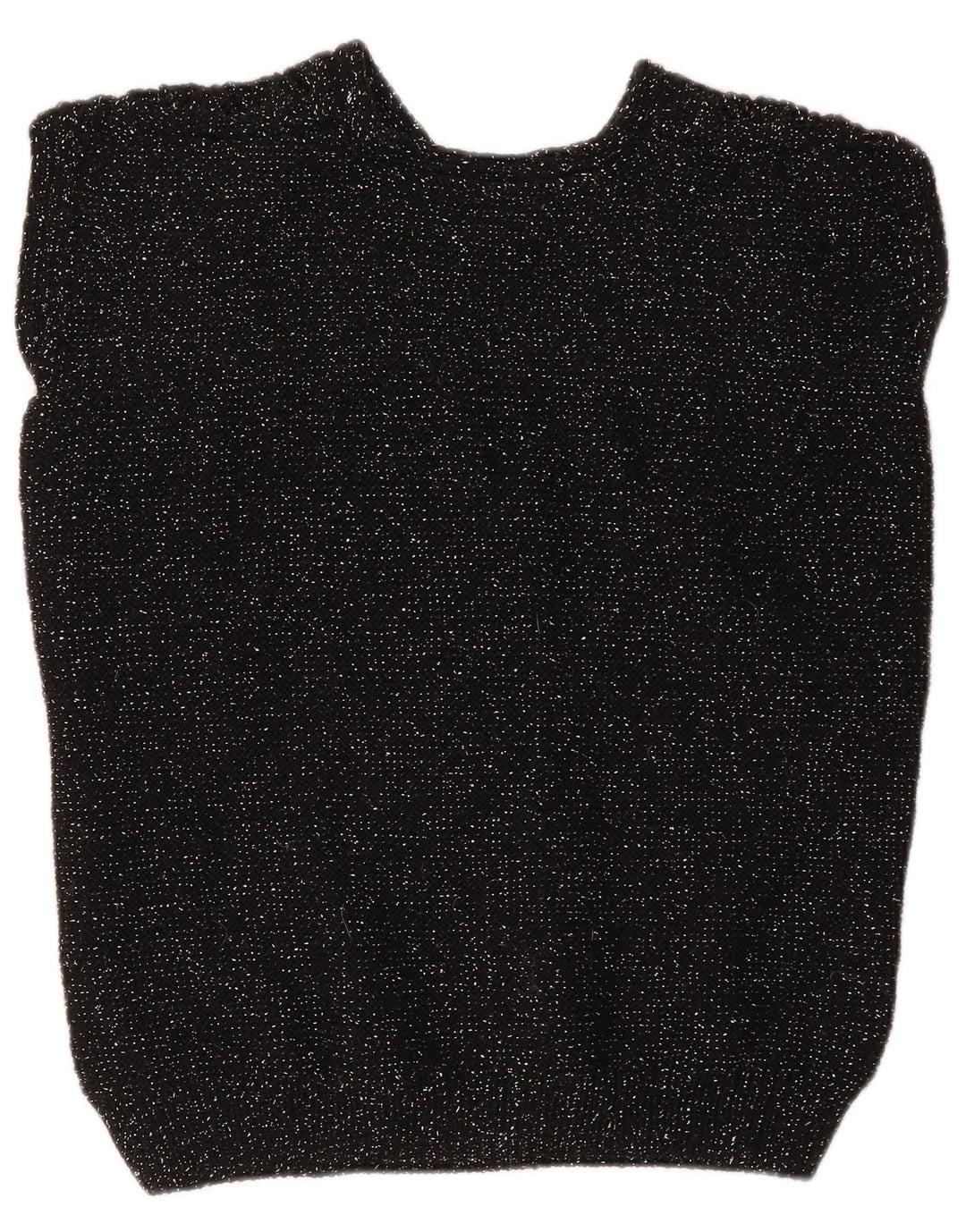 Vintage Womens Vest Tank Top UK 12 Medium Black Flecked
