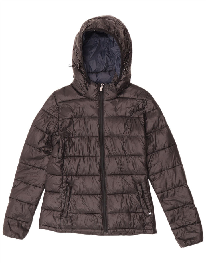 Best Company Womens Hooded Padded Jacket UK 12 Medium Black Nylon