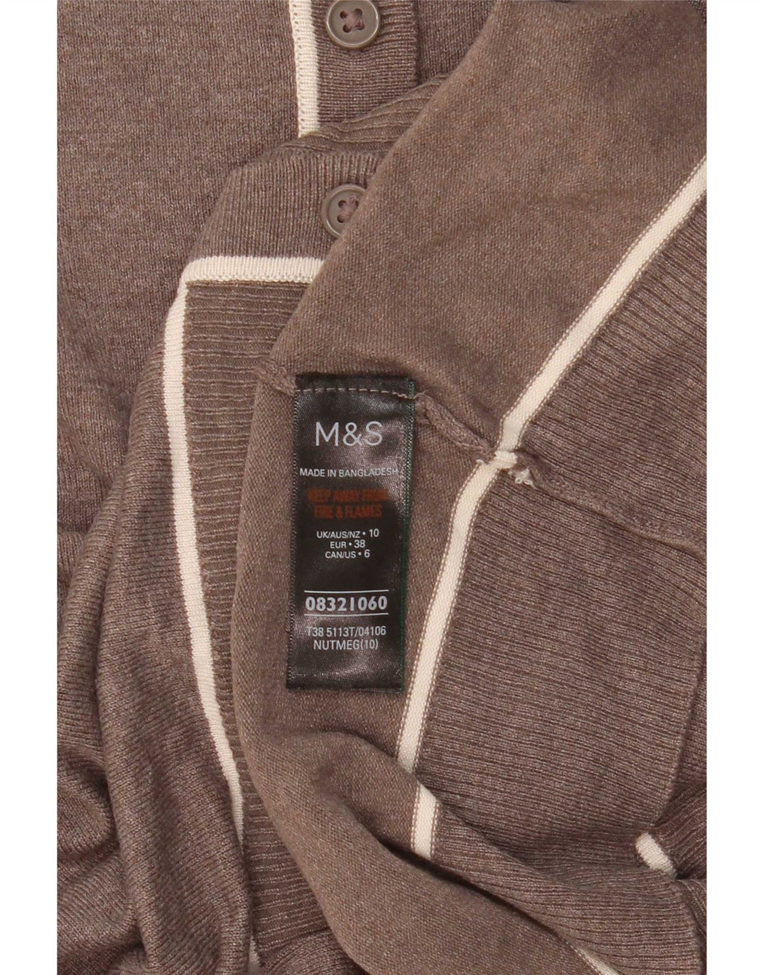 Marks & Spencer Womens Cardigan Sweater UK 10 Small Brown Viscose