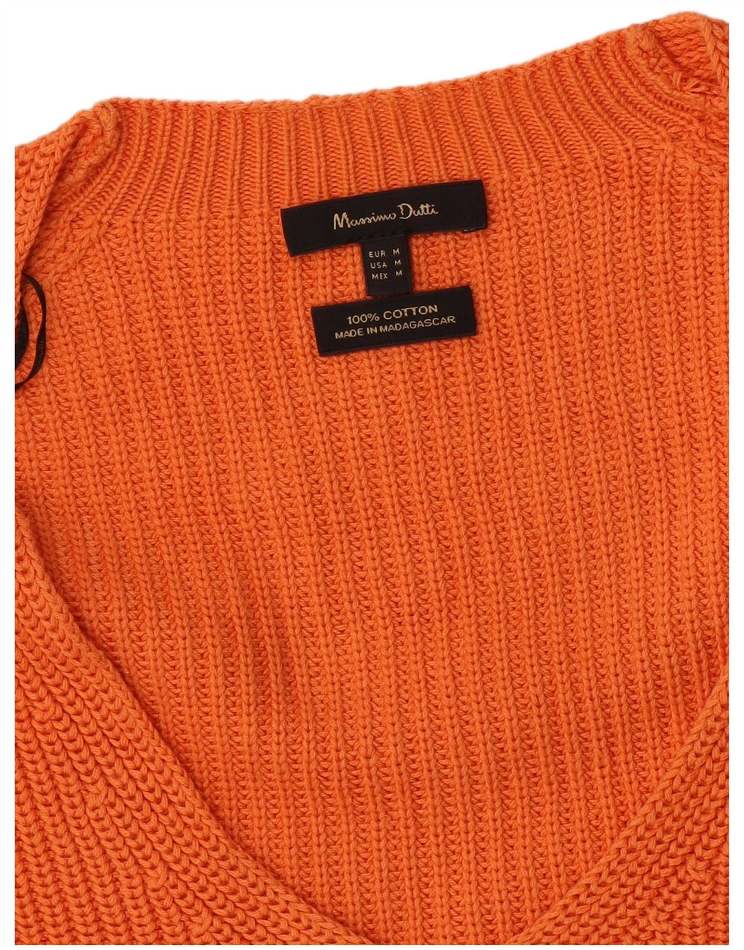 Massimo Dutti Womens Oversized Vest Tank Top UK 14 Medium Orange Cotton