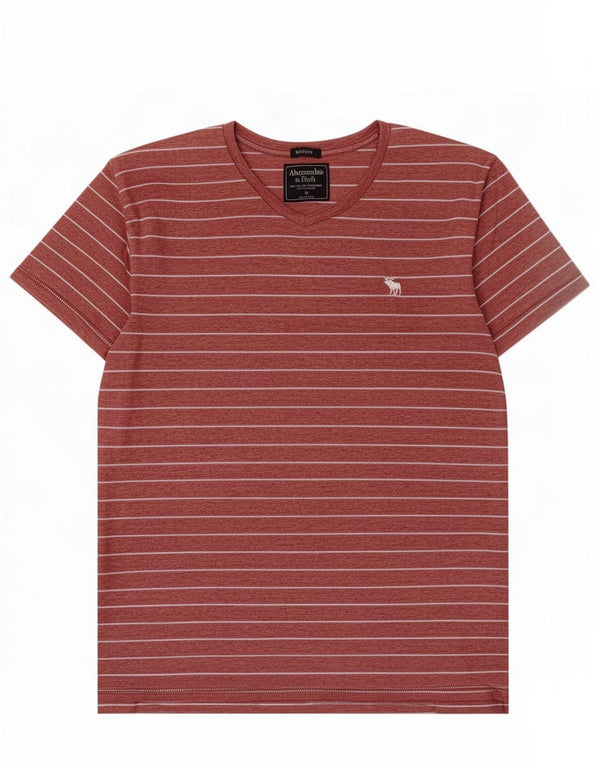 Abercrombie & Fitch Mens Muscle T-Shirt Top Medium Red Striped