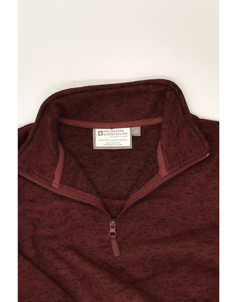 MOUNTAIN WAREHOUSE Womens Zip Neck Jumper Sweater UK 10 Small Maroon | Vintage Mountain Warehouse | Thrift | Second-Hand Mountain Warehouse | Used Clothing | Messina Hembry 