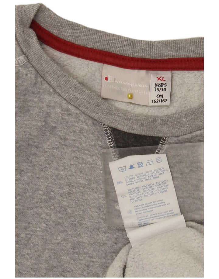 Champion Boys Brooklyn Sweatshirt Jumper 13-14 Years XL Grey Flecked