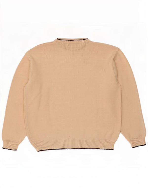 Daniel Hechter Mens Crew Neck Jumper Sweater IT 58 3XL Beige Cotton