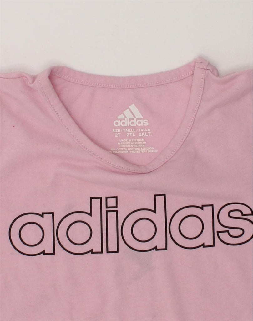 ADIDAS Baby Girls Graphic T-Shirt Top 18-24 Months Pink Cotton | Vintage Adidas | Thrift | Second-Hand Adidas | Used Clothing | Messina Hembry 