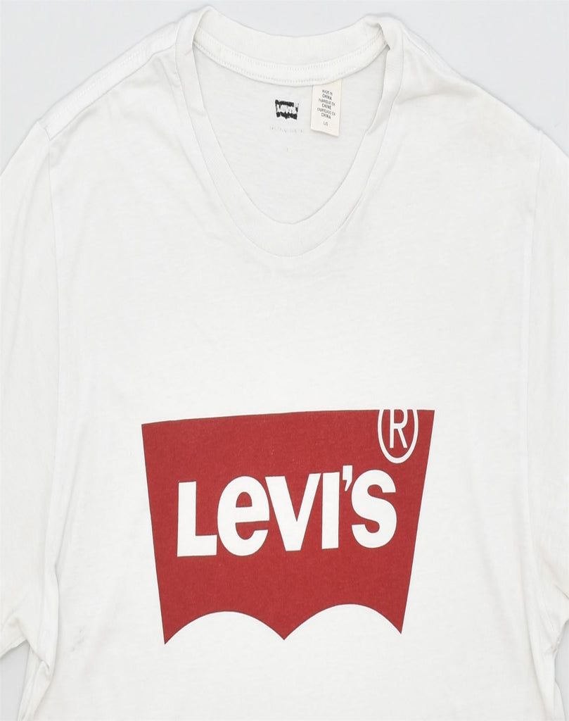 LEVI'S Mens Graphic T-Shirt Top Large Off White Cotton | Vintage | Thrift | Second-Hand | Used Clothing | Messina Hembry 