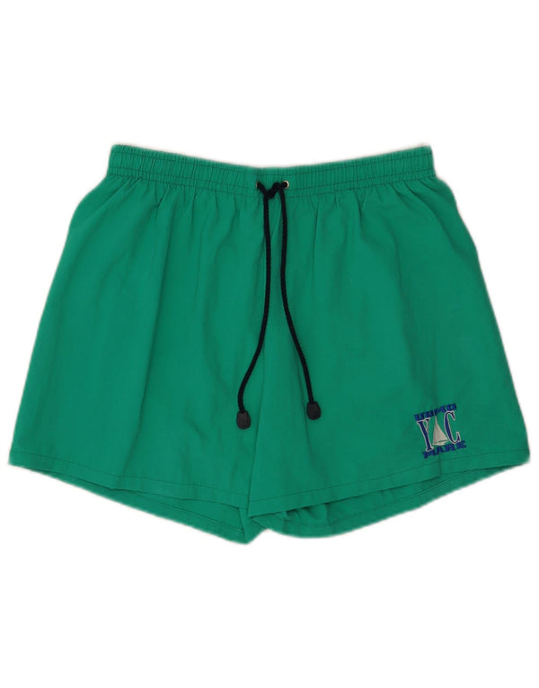 Vintage Mens Regular Swimming Shorts IT 50 Large Green Polyamide