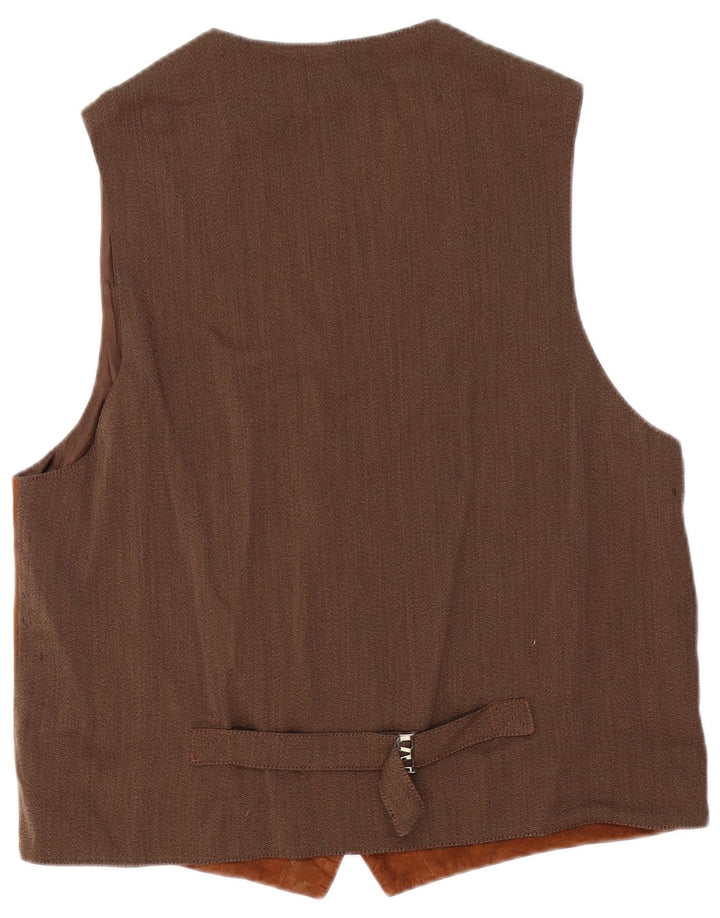 Mabrun Mens Suede Waistcoat IT 56 XL Brown Leather