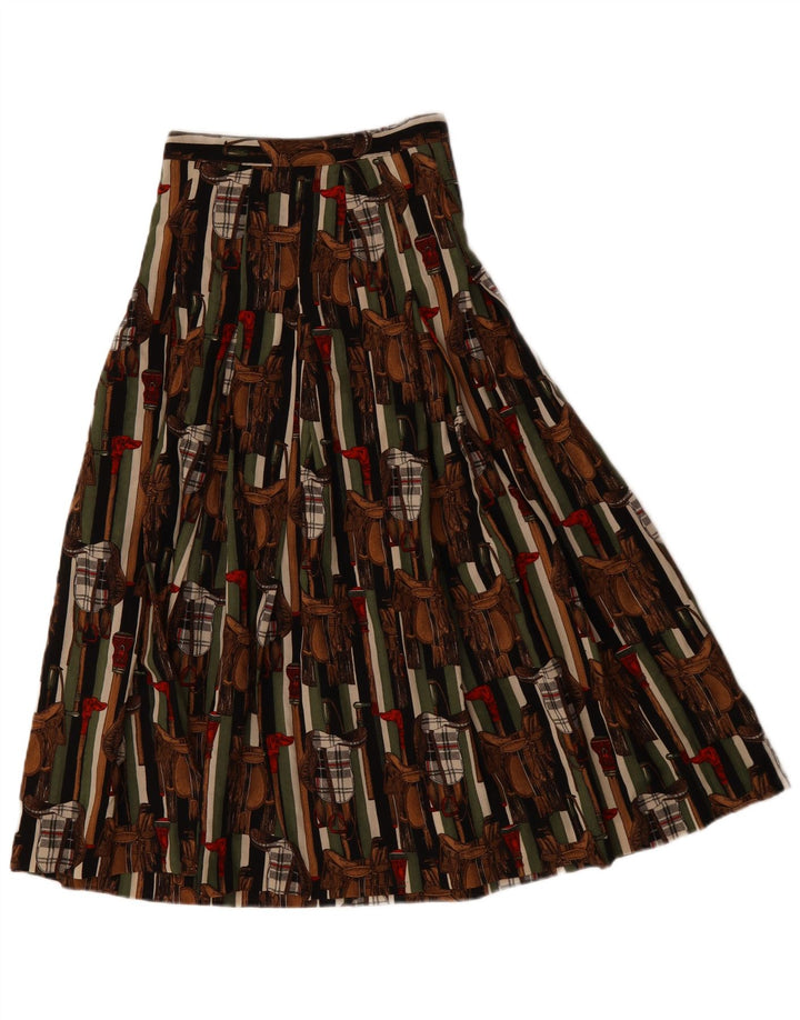 Vintage Womens Graphic Pleated Skirt IT 42 Medium W28  Multicoloured