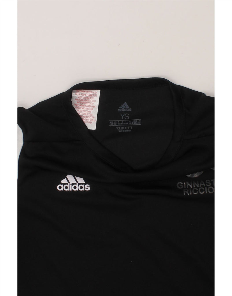 ADIDAS Boys Climalite Graphic T-Shirt Top 9-10 Years Black Colourblock Vintage Adidas and Second-Hand Adidas from Messina Hembry 