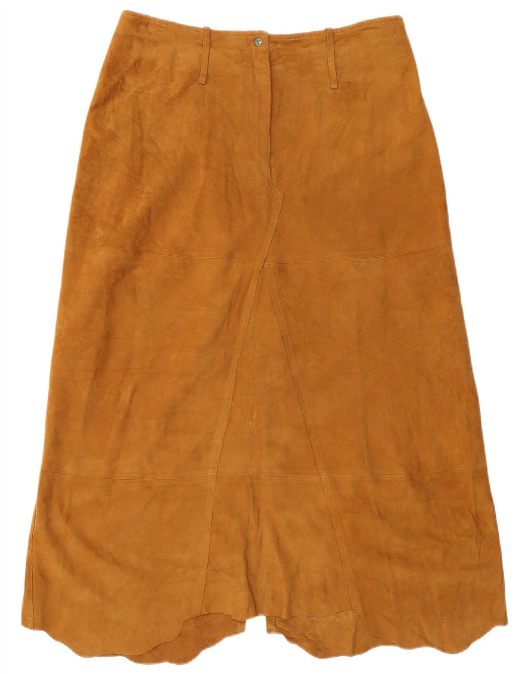 Conbipel Womens High Waist A-Line Skirt IT 48 XL W32 Brown Leather