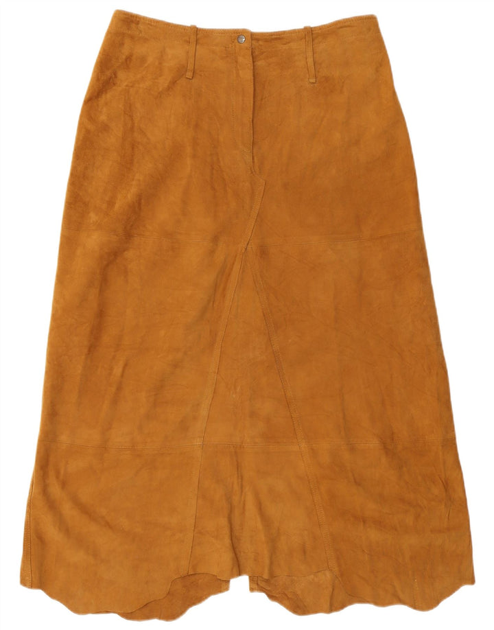 Conbipel Womens High Waist A-Line Skirt IT 48 XL W32 Brown Leather