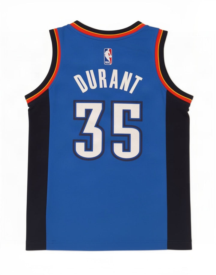 Adidas Boys Oklahoma Graphic Vest Top 9-10 Years Blue Colourblock Polyester