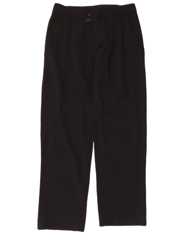 Dirk Bikkembergs Mens Straight Casual Trousers W32 L33 Black Virgin Wool