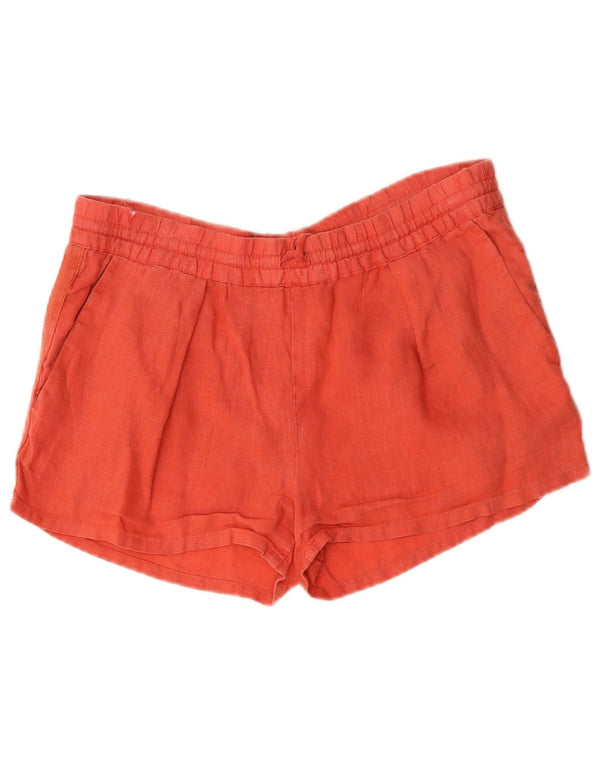 Zara Womens Casual Shorts Small W32 Red Linen