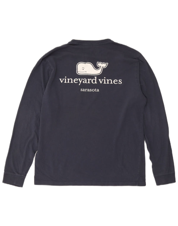 Vineyard Vines Mens Graphic Top Long Sleeve Small Navy Blue Cotton