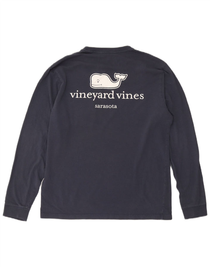 Vineyard Vines Mens Graphic Top Long Sleeve Small Navy Blue Cotton
