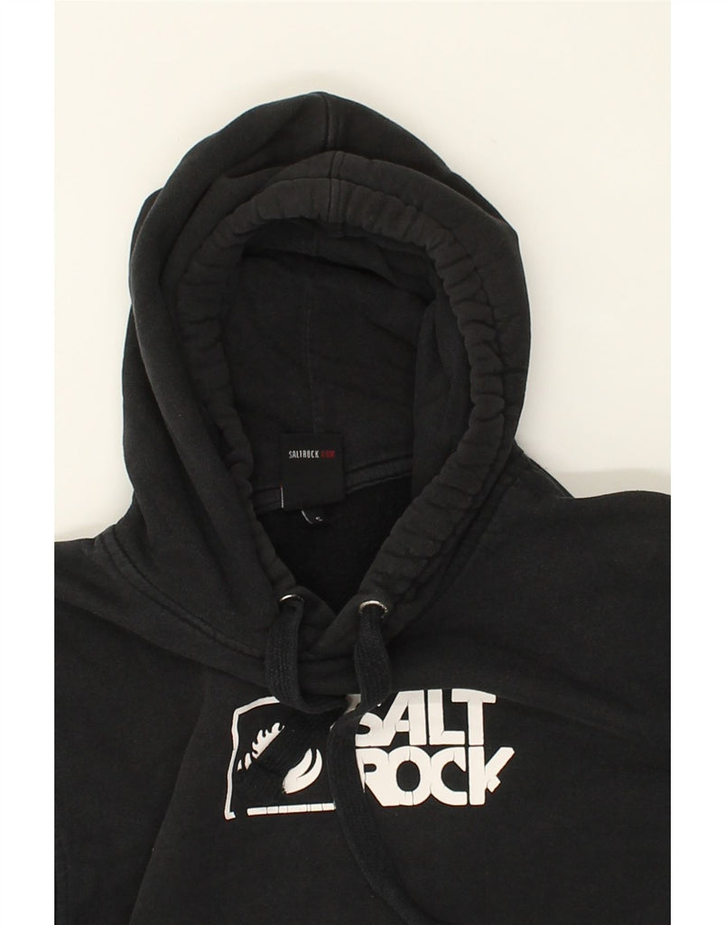 SALTROCK Mens Graphic Hoodie Jumper Small Black Cotton | Vintage Saltrock | Thrift | Second-Hand Saltrock | Used Clothing | Messina Hembry 