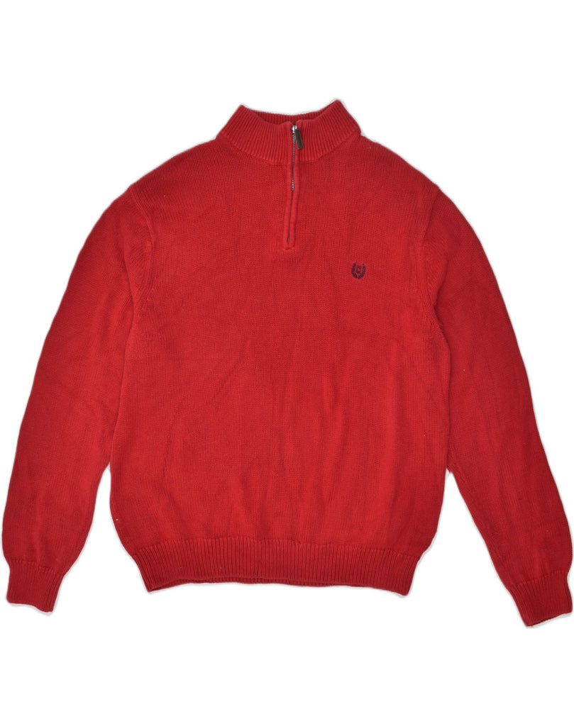 CHAPS Mens Zip Neck Jumper Sweater XL Red Cotton | Vintage Chaps | Thrift | Second-Hand Chaps | Used Clothing | Messina Hembry 