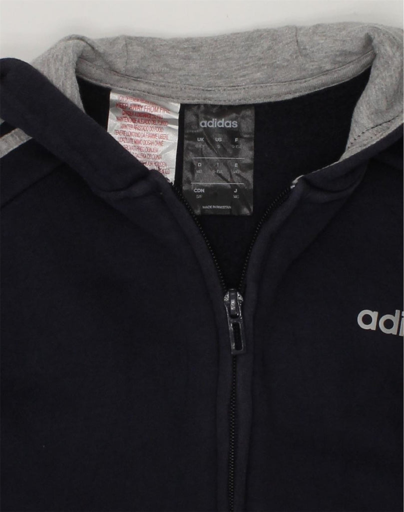 ADIDAS Boys Zip Hoodie Sweater 9-10 Years Small  Grey Colourblock Cotton | Vintage Adidas | Thrift | Second-Hand Adidas | Used Clothing | Messina Hembry 