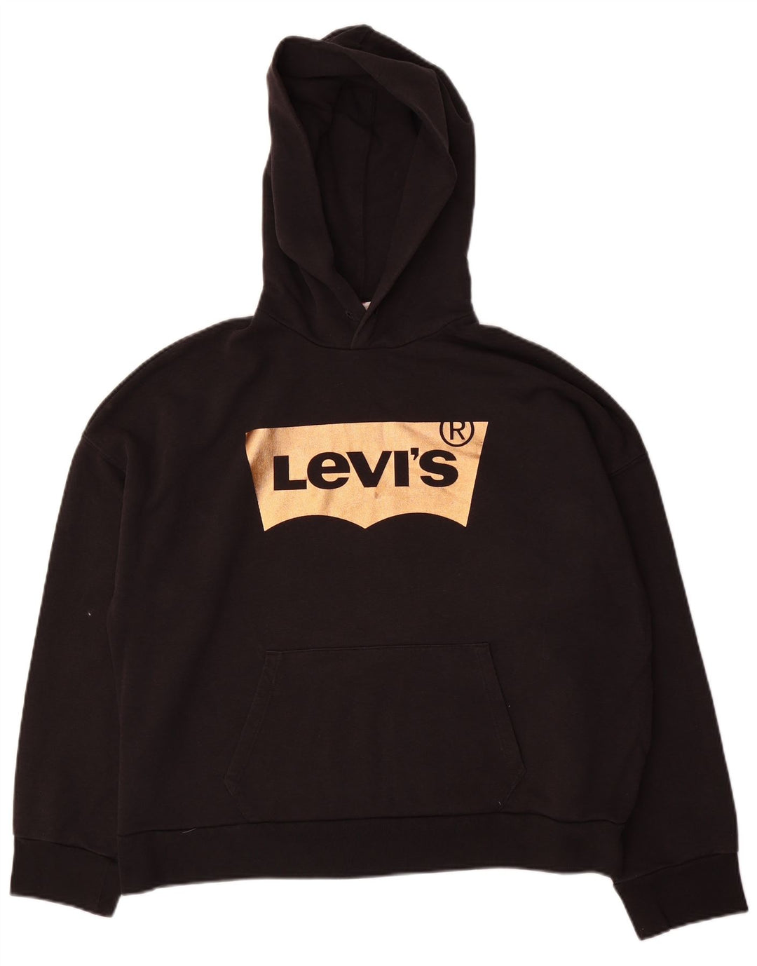 Levi's Mens Graphic Hoodie Jumper Small Black Cotton